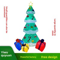 Sapin de Noël gonflable de 2,1 m avec décoration lumineuse pour l'ambiance de la cour, en polyester, sur mesure