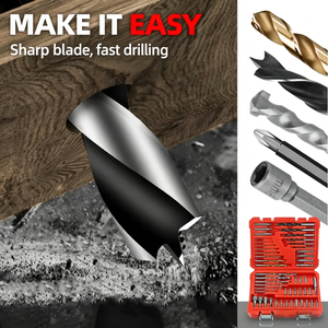 50 Piece Hss Twist <b>Drill</b> <b>Bit</b> Set Metric Jobbers Length Hex Shank For Nonferrous Metals <b>Wood</b> Cement Drilling - Product Image 2