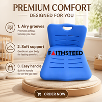 Chaise moulée pour enfants avec dossier, poignée et trous de ventilation, bleu vif, pour l'école et l'extérieur
