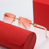 00521new Lunettes de soleil en acétate de qualité supérieure, sans monture, pour femmes, mode de luxe, lunettes de soleil tendance rétro pour hommes, lunettes de soleil de créateur