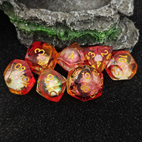 Dés en résine à bords vifs avec œil mobile, lot de 7 dés polyédriques pour D&D RPG, vente en gros