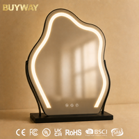 Miroir de maquillage de table BUYWAY Hollywood avec éclairage LED, sans cadre, contour noir organique