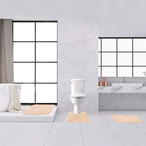 Оптовые продажи черно-белые memory foam коврик для ванной-Поглощает воду; Холт расплава низ из синели 2 шт. коврик для ванной комнаты
