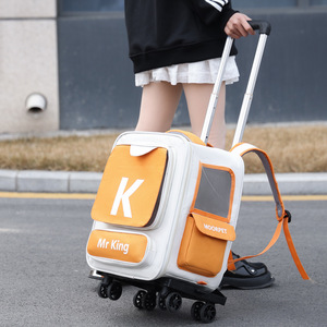 轻质牛津材料宠物拉杆包舒适透气猫背包拉链大容量郊游狗固体 - Product Image 2