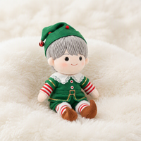 Fabricant d'usine, figurine en peluche personnalisée pour garçon, jouet en peluche sur le thème de Noël, poupée en peluche pour enfants, cadeau de Noël