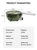 Camping Portable Outdoor Gas Small Cooking Gas Cooker Integrated Pot 2300w Butane Gas Stove