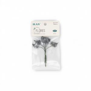 ดอกคาลล่าลิลลี่สีเงินประกายกลิตเตอร์ ขนาด 78 มม. 6 ดอก ดอกไม้แห้ง - Product Image 2