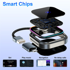 تخصيص RGB تدفق ضوء سبائك الألومنيوم محول سيارة لاسلكي OEM الشركة المصنعة لتفاح والروبوت السيارات دونجل - Product Image 3