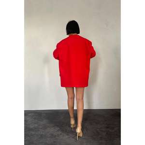 Veste rouge pour homme, unisexe, décontractée, en tissu peigné, pour l'automne - Product Image 1