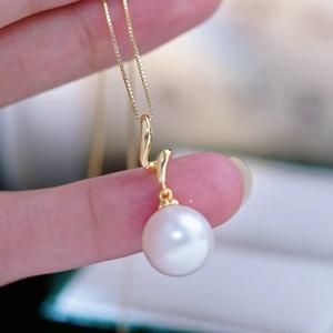 Colgante de Plata S925 con Cuentas Redondas de 11-14 mm, Collar de Moda Simple DIY con Soporte Vacío para Perlas Sueltas 31152 - Product Image 2