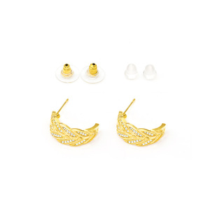 Orecchini pendenti a forma di foglia per donna, eleganti con pavé di pietre scintillanti, gioielli pendenti per le orecchie - Product Image 2