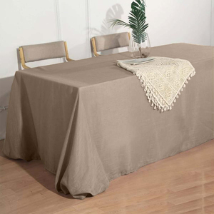 Nappe Rectangulaire Texturée en Polyester Effet <span class=keywords><strong>Lin</strong></span> <span class=keywords><strong>Taupe</strong></span> 90x132, Résistante aux Plis, pour Mariages, Banquets, Hôtels et Événements (Vente en Gros) - Product Image 3