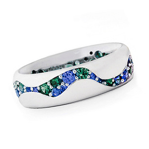 Anello F1136 in Moissanite, Argento 925, Taglio Brillante Rotondo, Anelli con Gemme Unisex per Uso Quotidiano - Product Image 2
