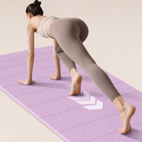Tapis de yoga TPE personnalisé avec logo, antidérapant, écologique, pliable, portable, pour la gym, le Pilates, avec sangle
