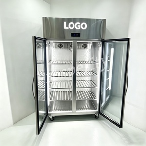 Réfrigérateur vertical professionnel à double porte, refroidissement par ventilateur, haut de gamme, en acier inoxydable, pour préparation culinaire, classe énergétique A++ C - Product Image 3