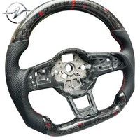 100% Getestet 45mm 3-Speichen Sportlenkrad aus Rotem Leder und Geschmiedetem Carbon für Volkswagen MK7 Golf 7 GTI R 7.5 MK4 MK5