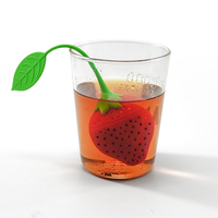 Sachet de thé réutilisable en forme de fruit de fraise en silicone, infuseur à thé unique à filtre en vrac, filtre de gadgets de théière pour le thé
