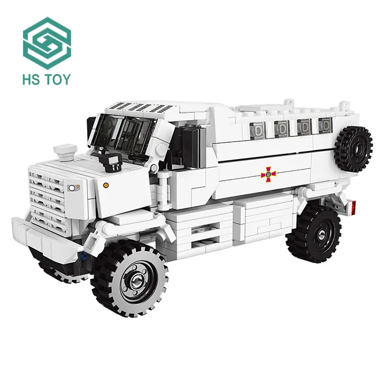 HS 377PCS KPA3 Ambulance Building Blocks Toys Plastic Block Model Us Soldier Educational For Kids Car