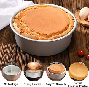 Juego de Moldes Redondos para Pastel de Aleación de Aluminio, Antiadherentes, con Base Extraíble, para Repostería Casera - Product Image 2