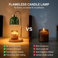 Lampe chauffe-bougie à intensité réglable, motif lune et étoiles découpé au laser, pour décoration intérieure style cottage crème