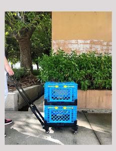 Carrito de Compras Plegable de Plástico Ecológico de 4 Ruedas con Logotipo Personalizado - Product Image 3