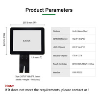 Pantalla Táctil Personalizada de 8.4 Pulgadas, CTP, Resistente al Agua, con Lápiz Óptico, Panel Táctil Capacitivo Proyectado, Vidrio AG AR AF, Multitáctil