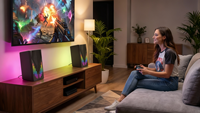 Enceintes de jeu pour PC de bureau avec super basses, lecteur audio filaire et lumière, compatible avec les ordinateurs portables, boîtier en plastique