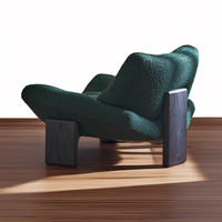 Fauteuil simple moderne en bouclette de laine d'agneau, fauteuil en bois de frêne blanc, mobilier de salon minimaliste de luxe pour la maison