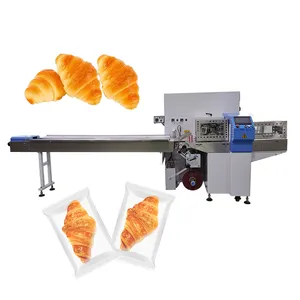 Automatische horizontale Verpackungs maschine Schokoriegel verpackungs maschine Croissant brot verpackungs maschine