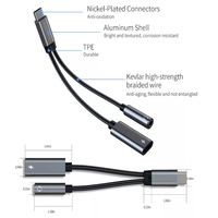 Großhandel 2-in-1 Typ C bis 3,5mm Audio kabel adapter Geflochtenes USB C-Ladegerät Kopfhörer ladegerät mit OTP-Schutz DC-Ausgang