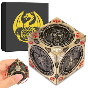 Jeu Party Favors 7-en-1 RPG Dice Spinner <span class=keywords><strong>Roulette</strong></span> <span class=keywords><strong>Jeux</strong></span> de société rotatifs à la main D6 Dés en métal polyédriques avec emballage en boîte - Product Image 1