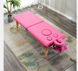 Lit de <span class=keywords><strong>massage</strong></span> pliable multifonctionnel à 2 sections en bois <span class=keywords><strong>pour</strong></span> femmes enceintes Salon commercial Utilisation dans un salon - Product Image 1