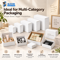 Boîte d'expédition en carton ondulé pliable, sur mesure, moderne, minimaliste, écologique, vente en gros directe d'usine pour l'emballage de marchandises