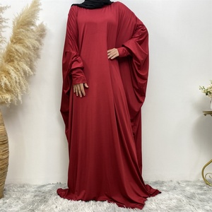 6210# Popular Prayer Abaya Dress Solid Color Simplicity Modest Muslim <b>Islamic</b> Eid Abaya Dress - Product Image 5