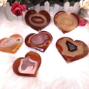 Venta al por mayor de artículos de artesanía con piedras preciosas: Corazón de Cornalina, Ágata Roja, Druzy, Cristal de Amor Grande, Piedra de Palma, Decoración para el Hogar para el Amor - Product Image 4