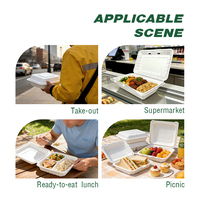 Conteneur alimentaire jetable à charnière en Mfpp (Mineral Filled Plastic) de 5x5 pouces pour plats à emporter, idéal pour les restaurants