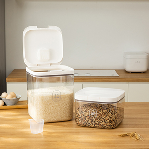 Contenedor de almacenamiento de alimentos de cocina moderno personalizado ANYA, dispensador de cereales de plástico transparente de silicona, contenedor de almacenamiento de granos para alimentos secos - Product Image 1