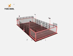 YOCOOL factory wholesale high quality tempered glass paddle panoramic padel tennis cour