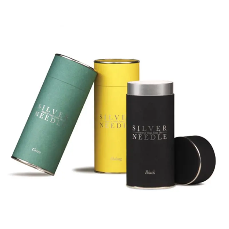 Eco Material Product Round Packaging Cosmetic Containers Cylinder Packaging Can Food Boxes Paper Tube For Tea Coffee Tee Wine