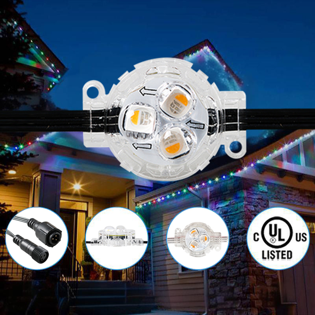 SHIJI Outdoor Christmas Holiday Permanent Point Light House Smart App Control Waterproof LED Lighting Rgbw Pixel Led Light