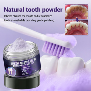 Poudre blanchissante <span class=keywords><strong>dentaire</strong></span> minérale <span class=keywords><strong>pour</strong></span> le nettoyage buccal, la protection des dents, la restauration et l'élimination des taches dentaires, <span class=keywords><strong>pour</strong></span> une haleine fraîche, couleur violette - Product Image 3