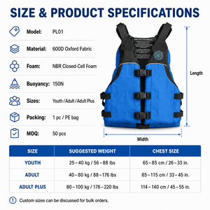 Gilet de sauvetage professionnel pour <span class=keywords><strong>rafting</strong></span> en eaux vives 150N, équipement de sécurité PFD, OEM personnalisé - Product Image 4