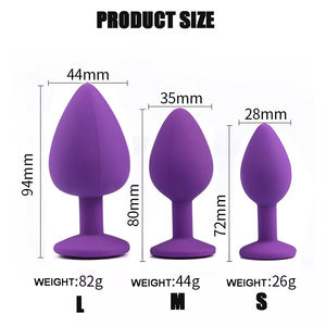 Lila Silikon Anal Plug & Juwel Butt Plug Set Unterwasser Thema Sexspielzeug für Frauen Anal Spielzeug für Frauen - Product Image 2