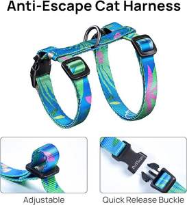 Arnés ajustable sin tirones para <span class=keywords><strong>perros</strong></span> y gatos, conjunto de collar de correa para caminar al aire libre, conjunto de arnés y correa para gatos transpirable suave - Product Image 2