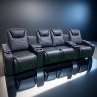 Modernes Home Rec lining Cinema Furniture Set Rotes Echt leder mit Power-Funktionen und einfachem Griff Ausziehbarer Rahmen