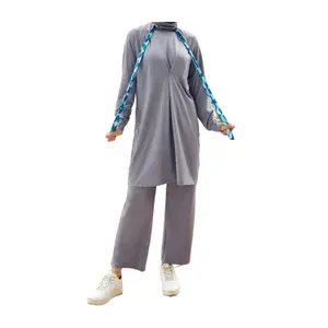 2022 New Modest Active Wear Hijab Design Loose Muslim Sports Wear Clothing  Set Islamic Running Active Wear Sets Outgoing Yoga