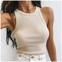 Débardeur court tendance pour femme en coton et fibre de bambou, respirant, séchage rapide, avec rubans tissés et dentelle, idéal pour le sport, le yoga et les loisirs