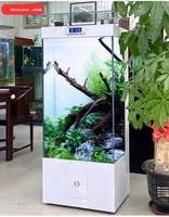 Grand aquarium rectangulaire JSD de 128 gallons avec filtration pour la décoration du salon, aquarium pour poissons, aménagement paysager domestique