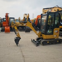 Mini-pelleuse CAT 302 d'occasion, cabine climatisée, ultra-compacte, idéale, faible nombre d'heures, bon état, compatible avec chenilles en caoutchouc personnalisées