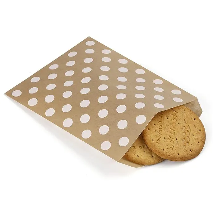 Riciclata barriera umidità Glassine carta rivestita cera buste piatte sacchetti per snack biscotti Popcorn